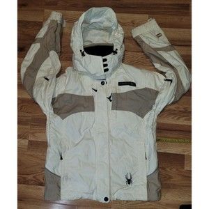 Vintage Spyder Hooded Jacket Womens Small Entrant GII Hooded Jacket 5000mm Creme